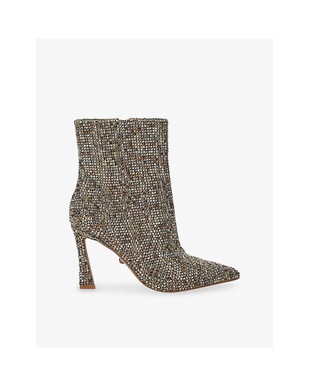 Kurt Geiger Gray Candy Embellished Heeled Woven Ankle Boots