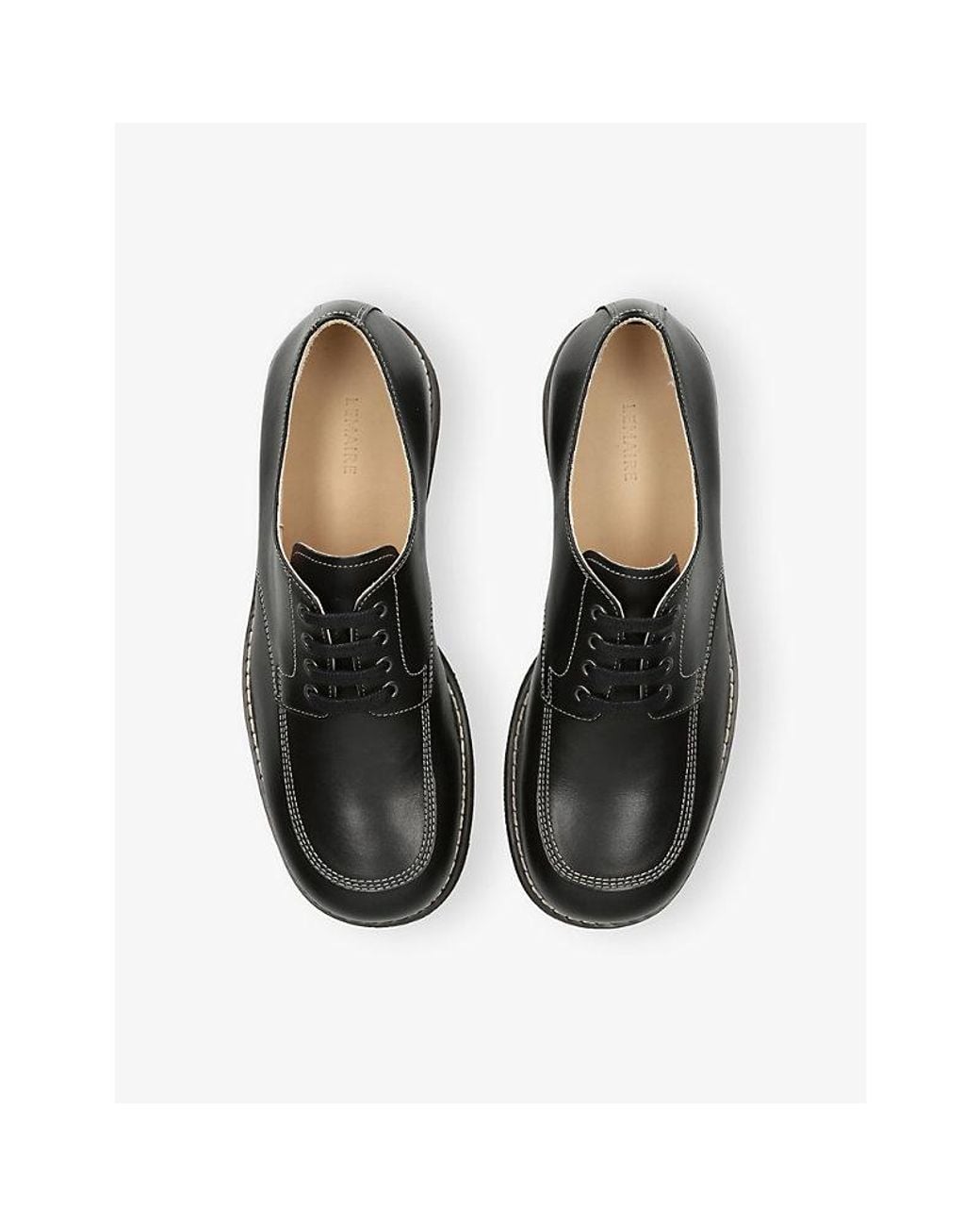 Lemaire Black Stitch Leather Derby Shoes for men