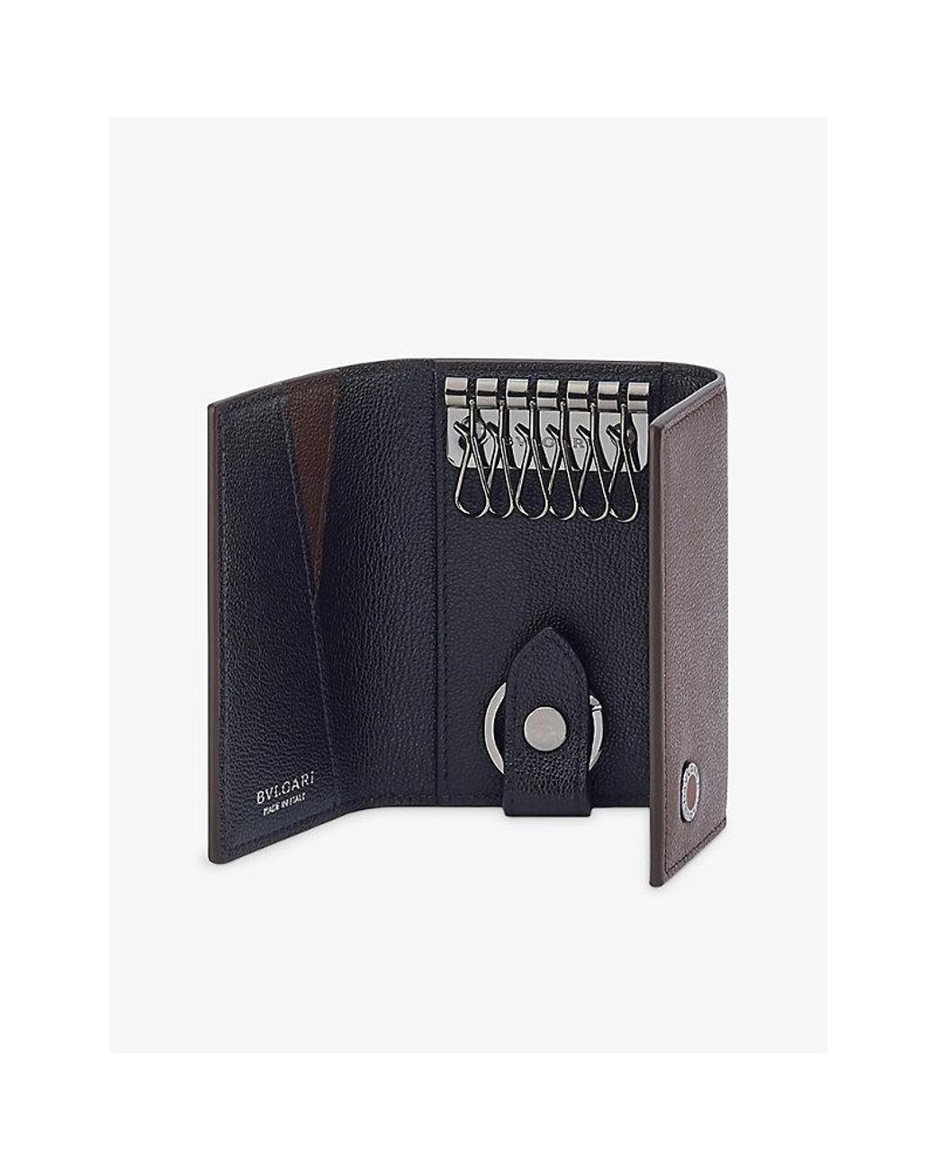 BVLGARI Brown Leather Keyholder for men