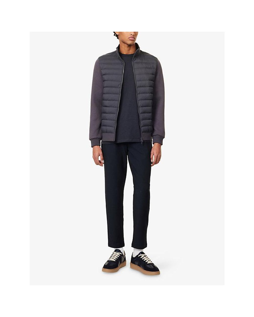 Arne Blue Hybrid Tech Quilted Woven Jacket for men
