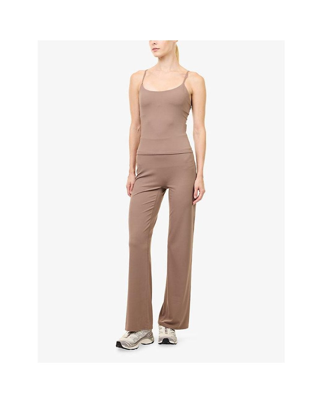 ADANOLA Brown Logo-Print Stretch-Jersey Tank Top