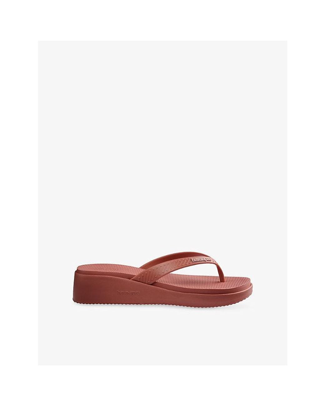 Havaianas Red High Platform Rubber Flip-Flops