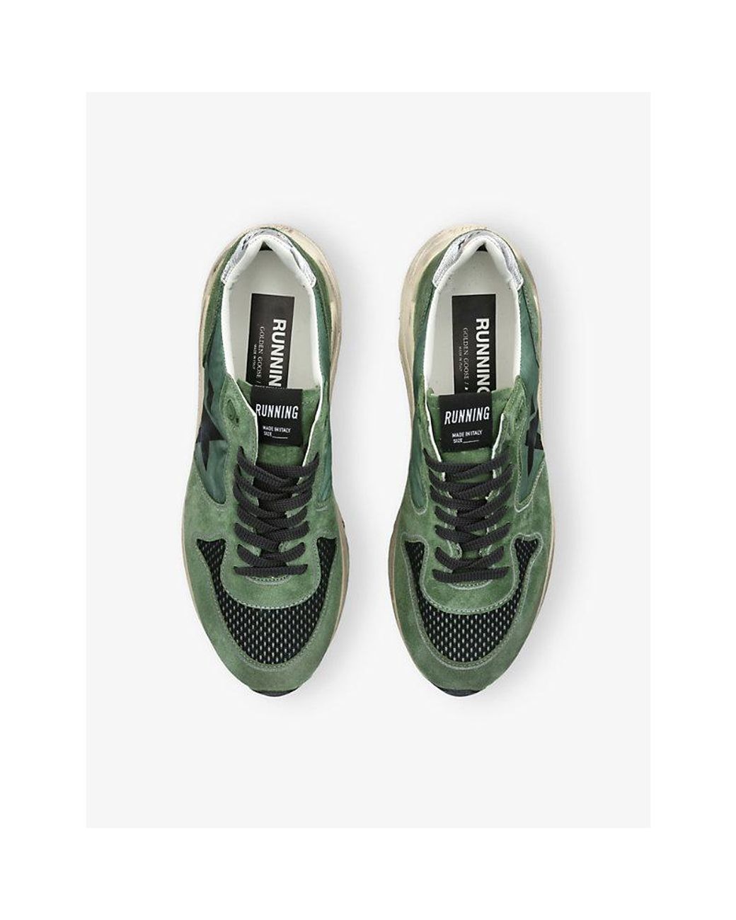 Golden Goose Deluxe Brand Green Running Sole Suede Trainers for men