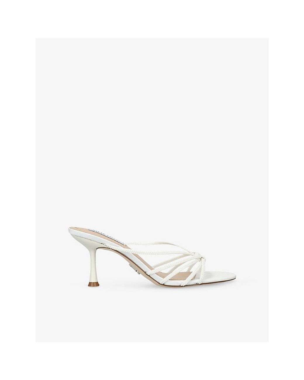 Steve Madden White Edna Heeled Leather Sandals