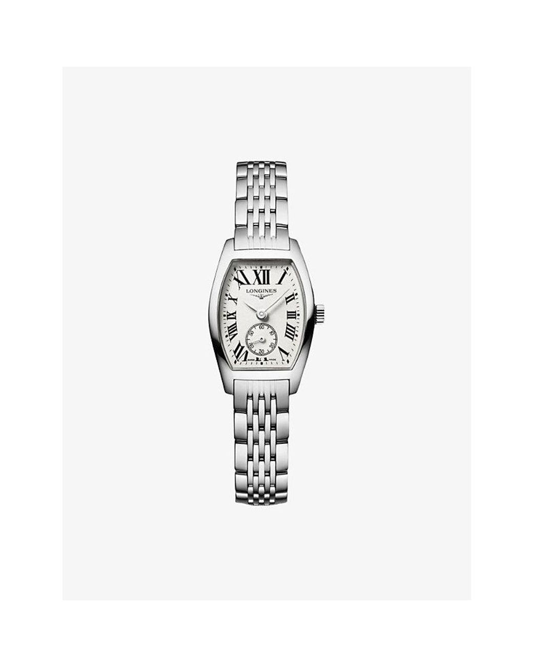 Longines White L2.175.4.71.6 Evidenza Tonneau Stainless-Steel Quartz Watch
