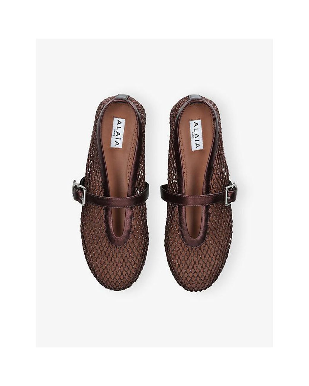 Alaïa Brown Ballerina Mesh And Suede Ballet Flats