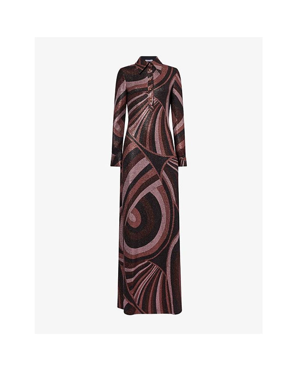 Emilio Pucci Purple Iride Print Lurex Maxi Dress