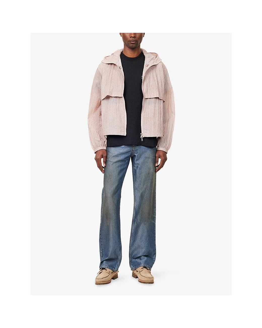 Summit Pink Cold Wash Hooded Woven Jacket for men