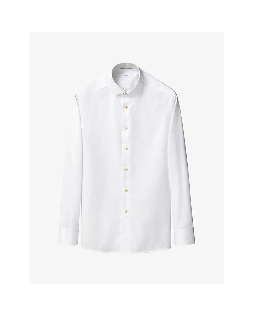 Eton of Sweden White Signature Geometric-Print Slim-Fit Cotton Shirt for men