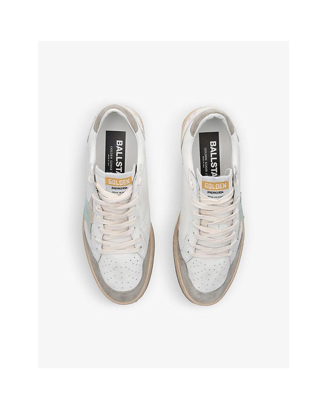 Golden Goose Deluxe Brand White Exclusive Ballstar Iridescent-Start Leather Low-Top Trainers