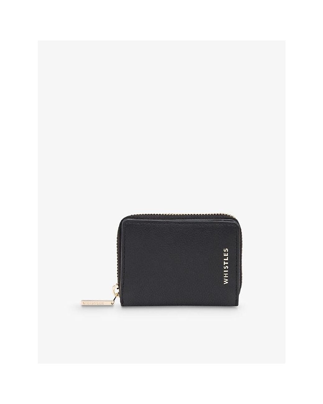 Whistles Black Koa Branded Leather Purse