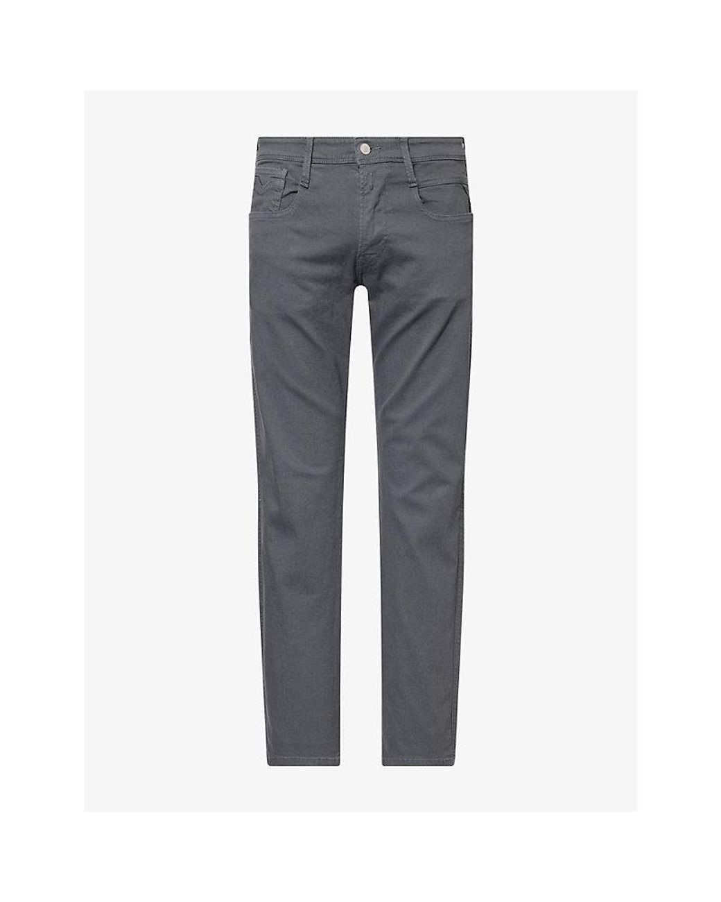 Replay Gray Anbass Slim-Fit Denim Jeans for men