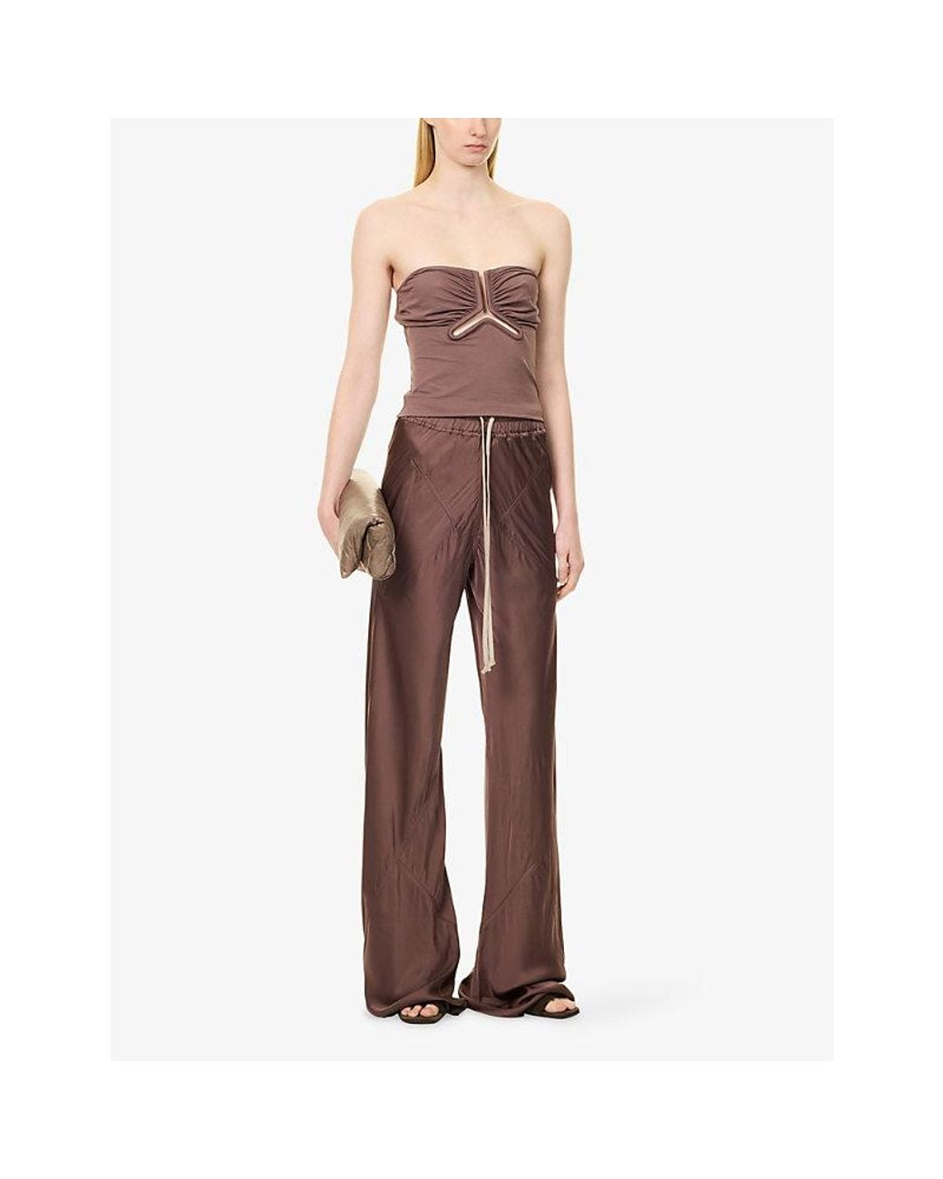 Rick Owens Purple Alannah Cut-Out Jersey Bustier Top