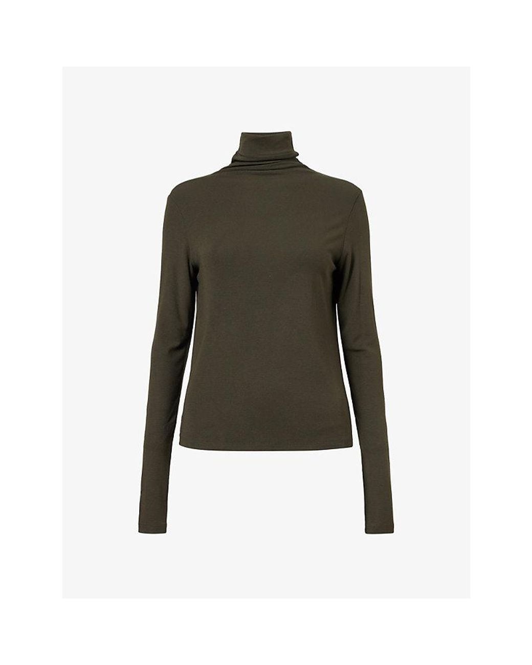 Vince Green Essential Turtle-Neck Modal-Jersey Top