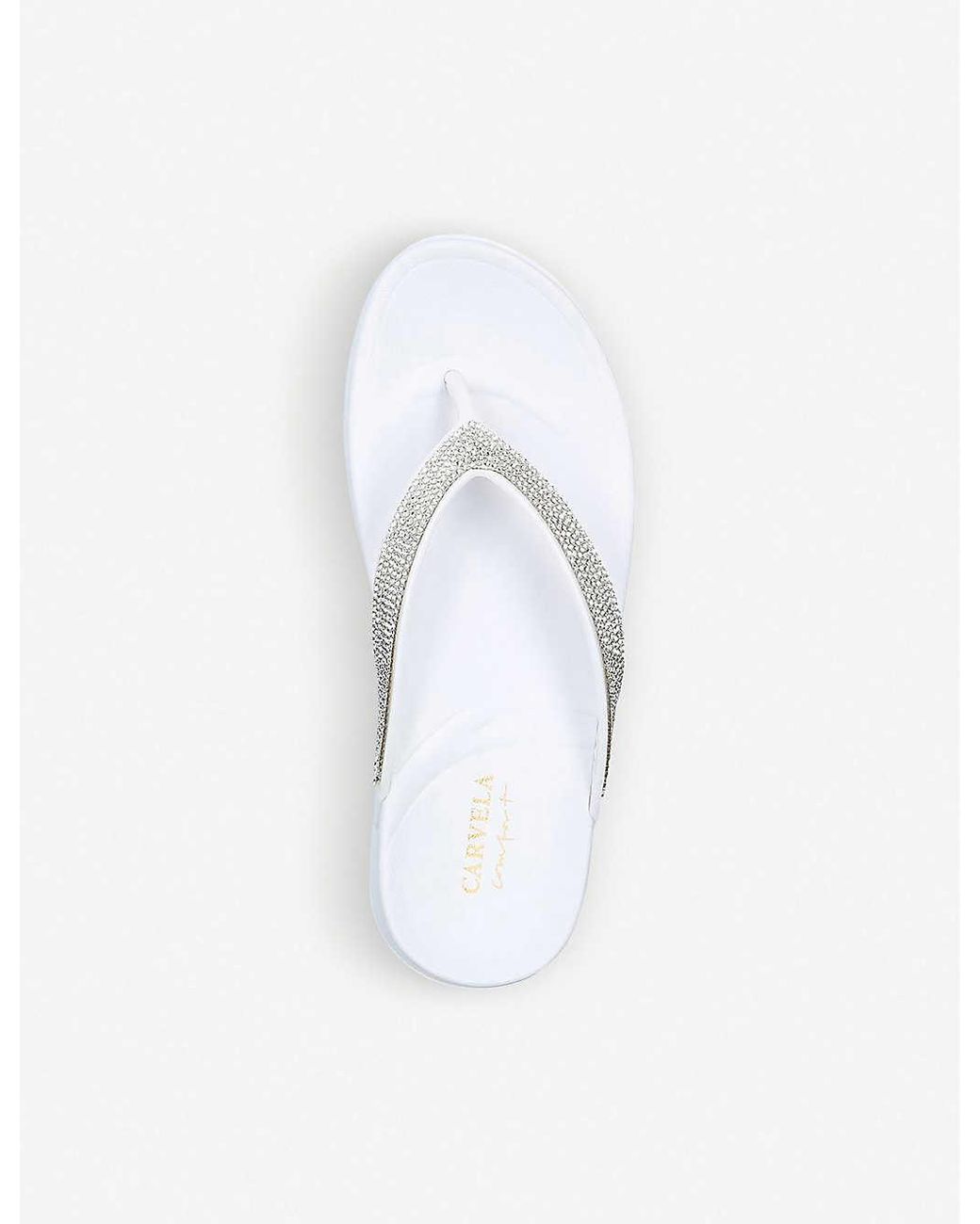 carvela white flip flops