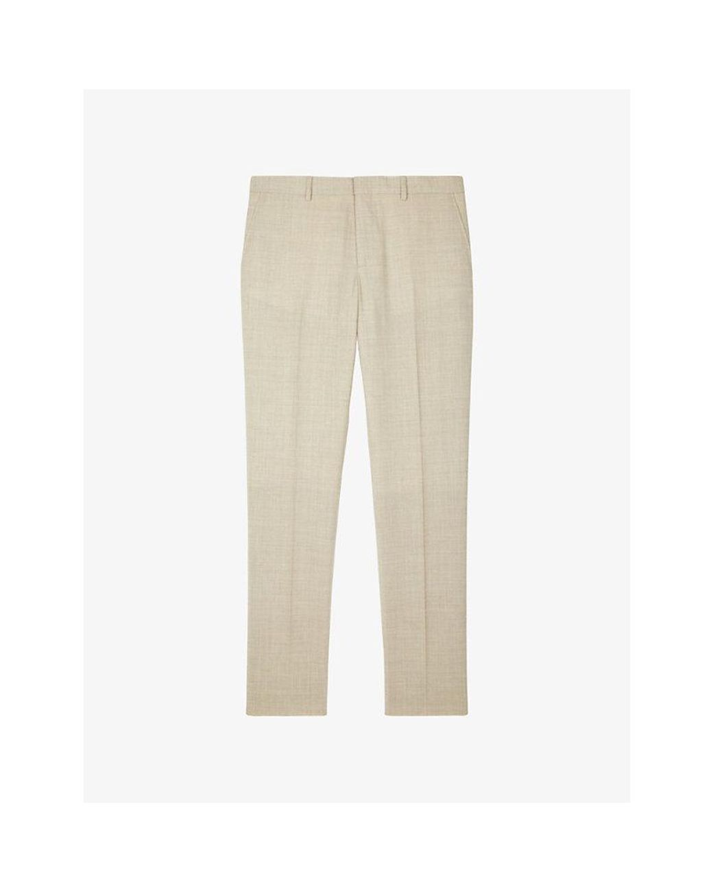 The Kooples Natural Tapered-Leg Slim-Fit Wool Trousers for men