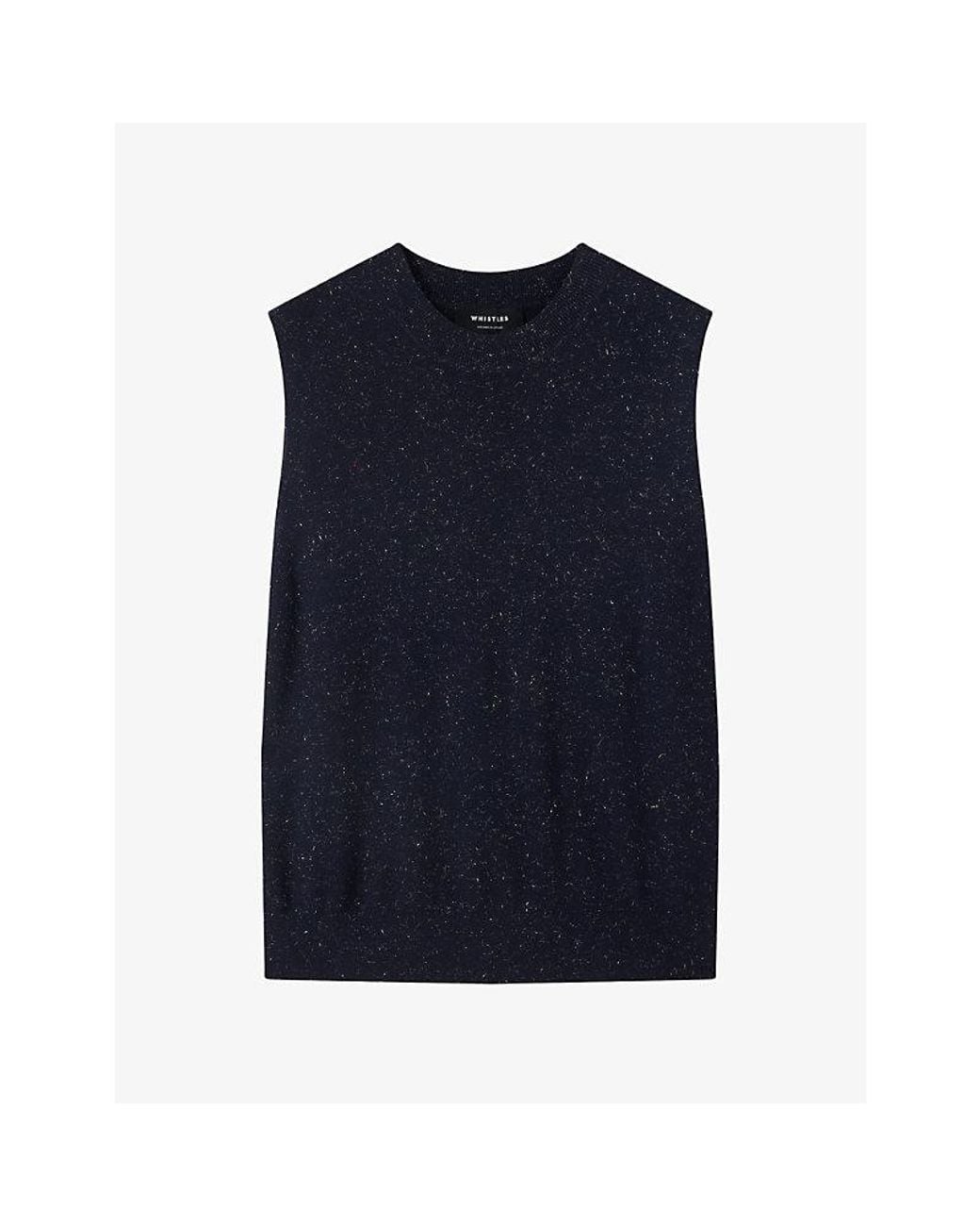Whistles Blue Annie Sparkle Woven Tank Top