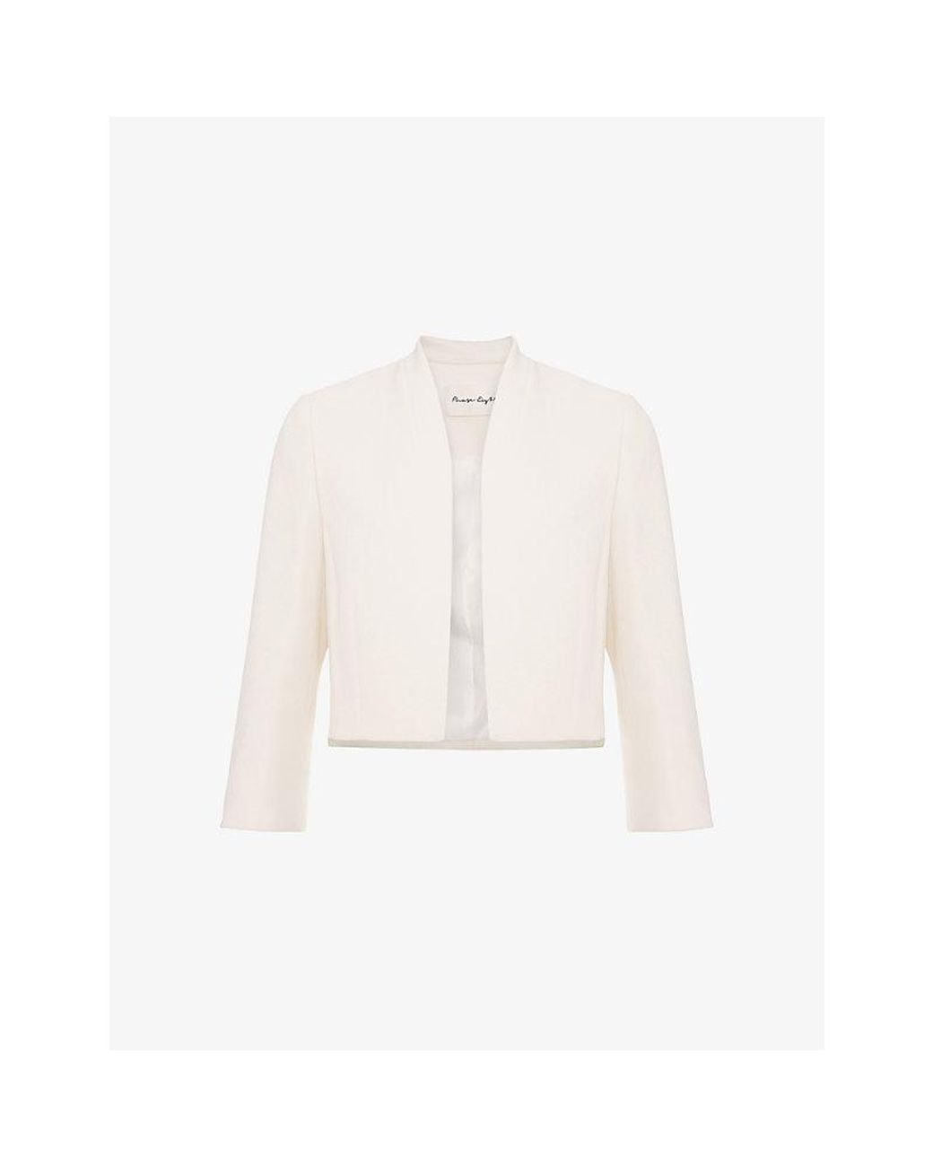 Phase Eight White Catherine Cropped Stretch-Woven Jacket