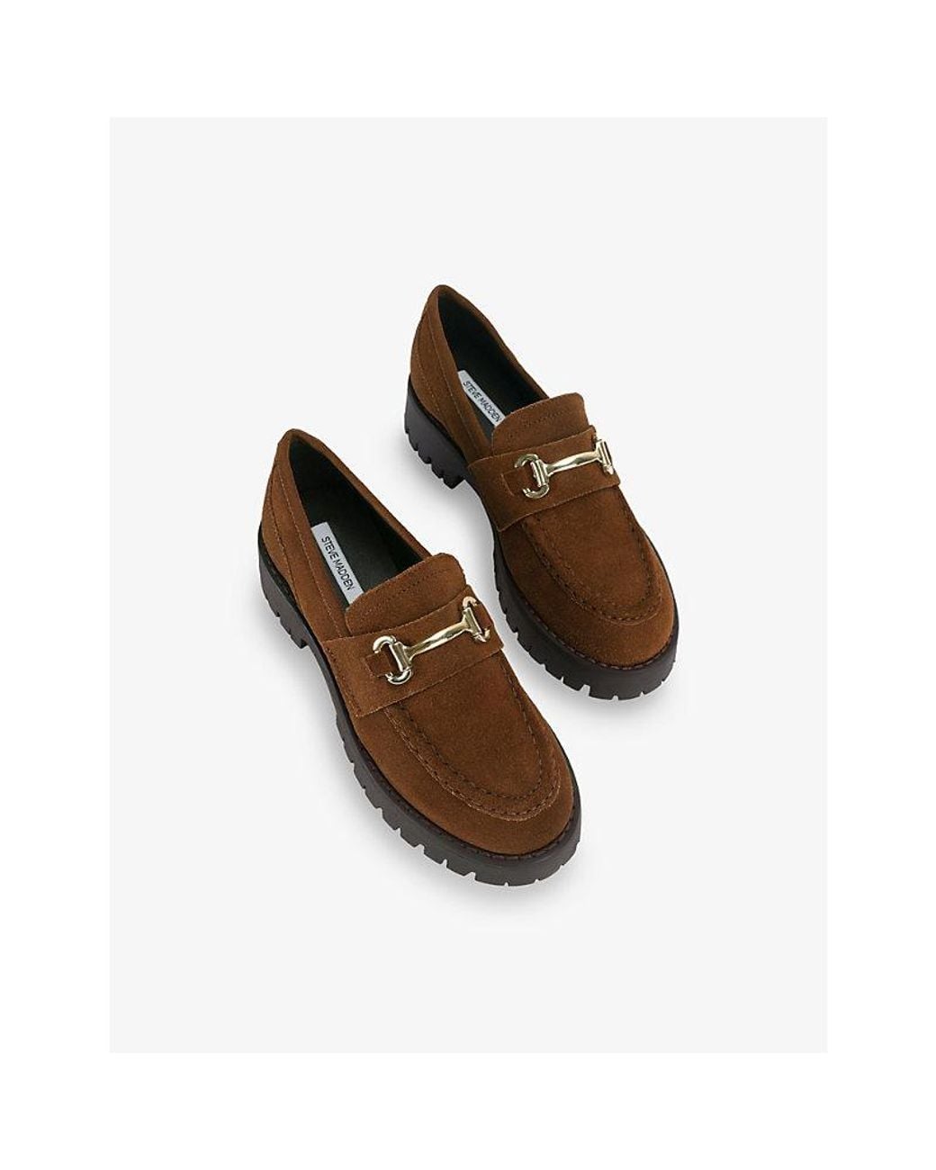 Steve Madden Brown Lando Horsebit Leather Loafers