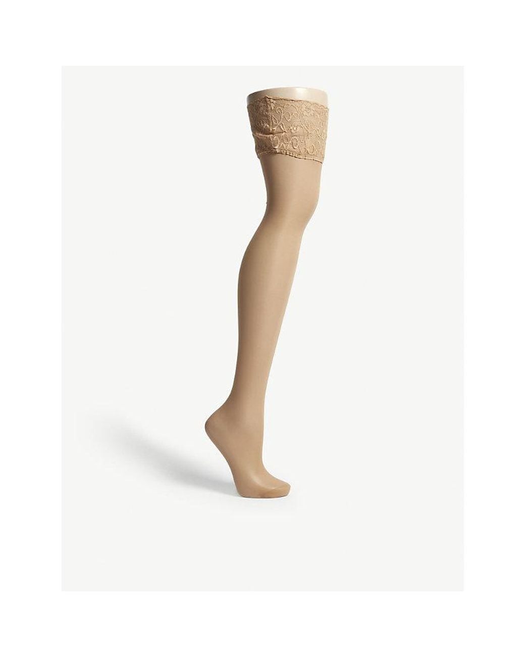 Falke White Seidenglatt 15 Knitted Stockings