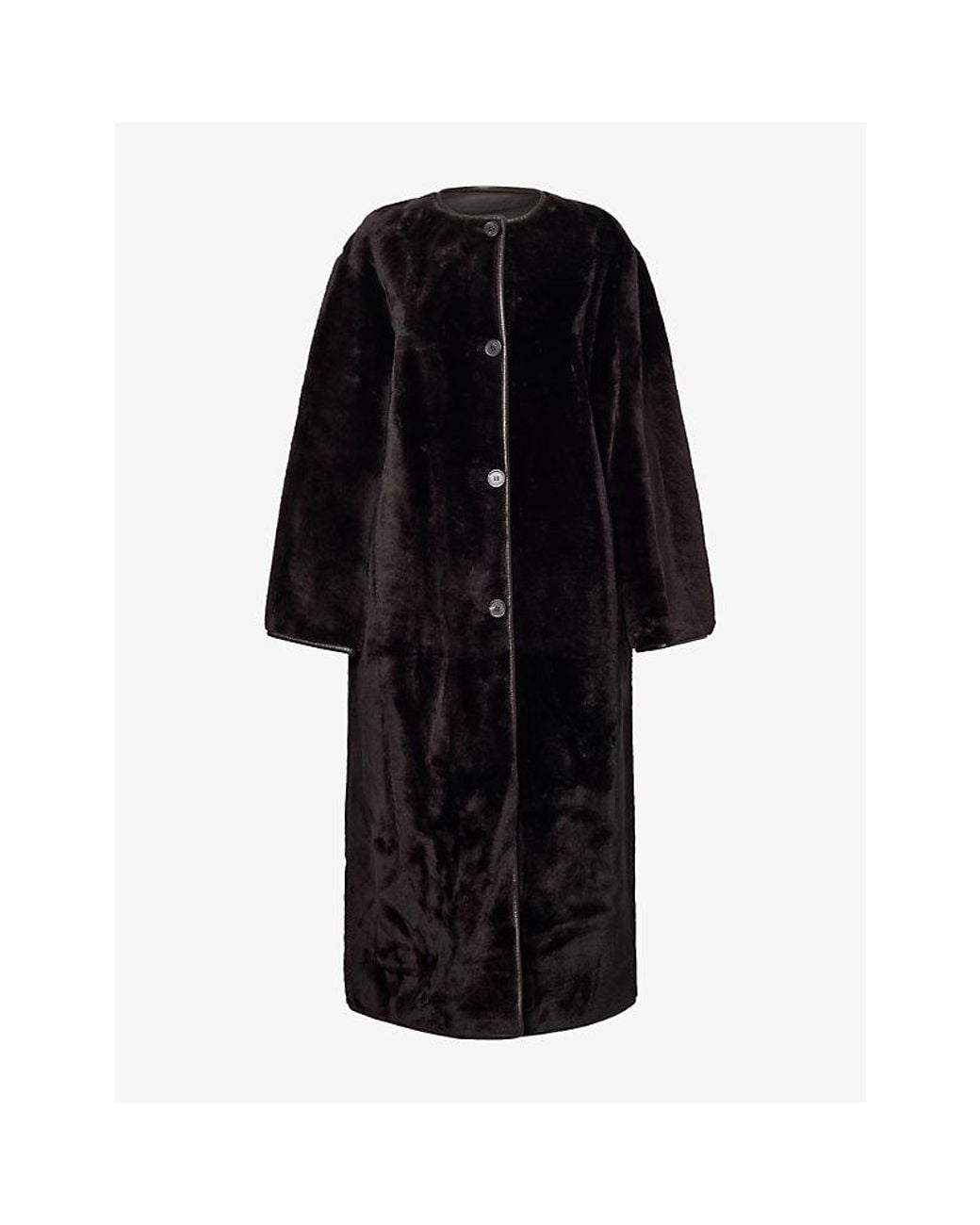 Arma Black Rilana Isabella Leather Shearling Jacket