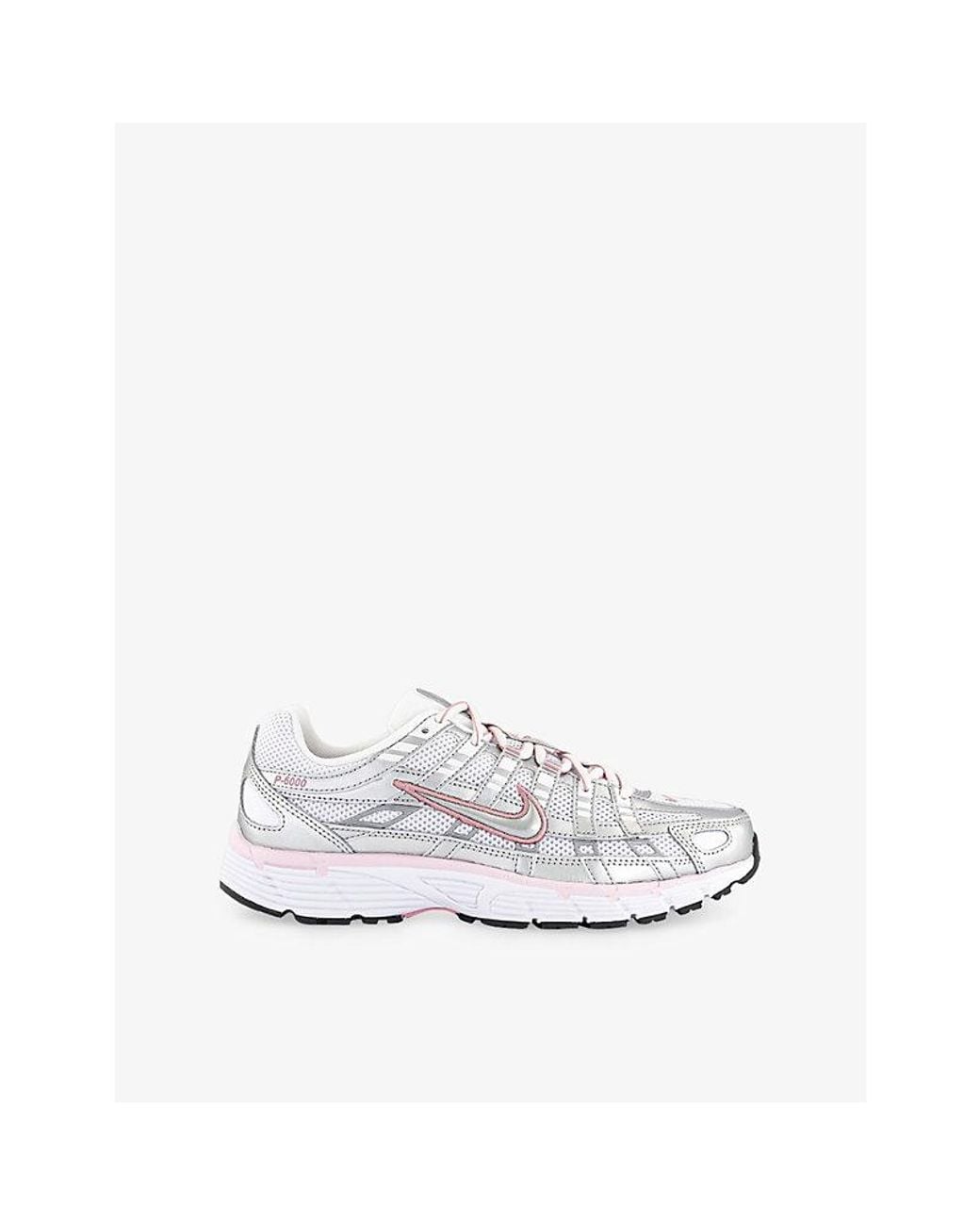 Nike White P-6000 Leather And Mesh Trainers
