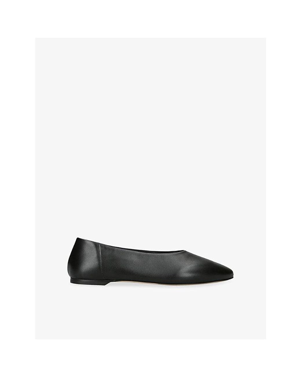 Totême Black Slip Leather Ballet Flats