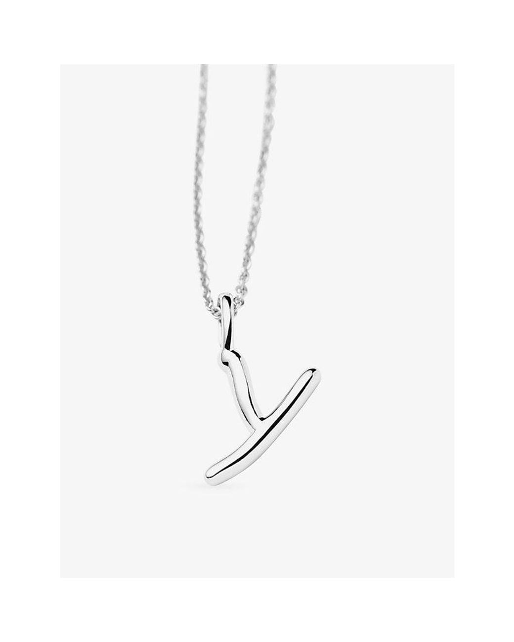 Missoma White Curly Molten Mini Initial Y-Plated Sterling- Necklace
