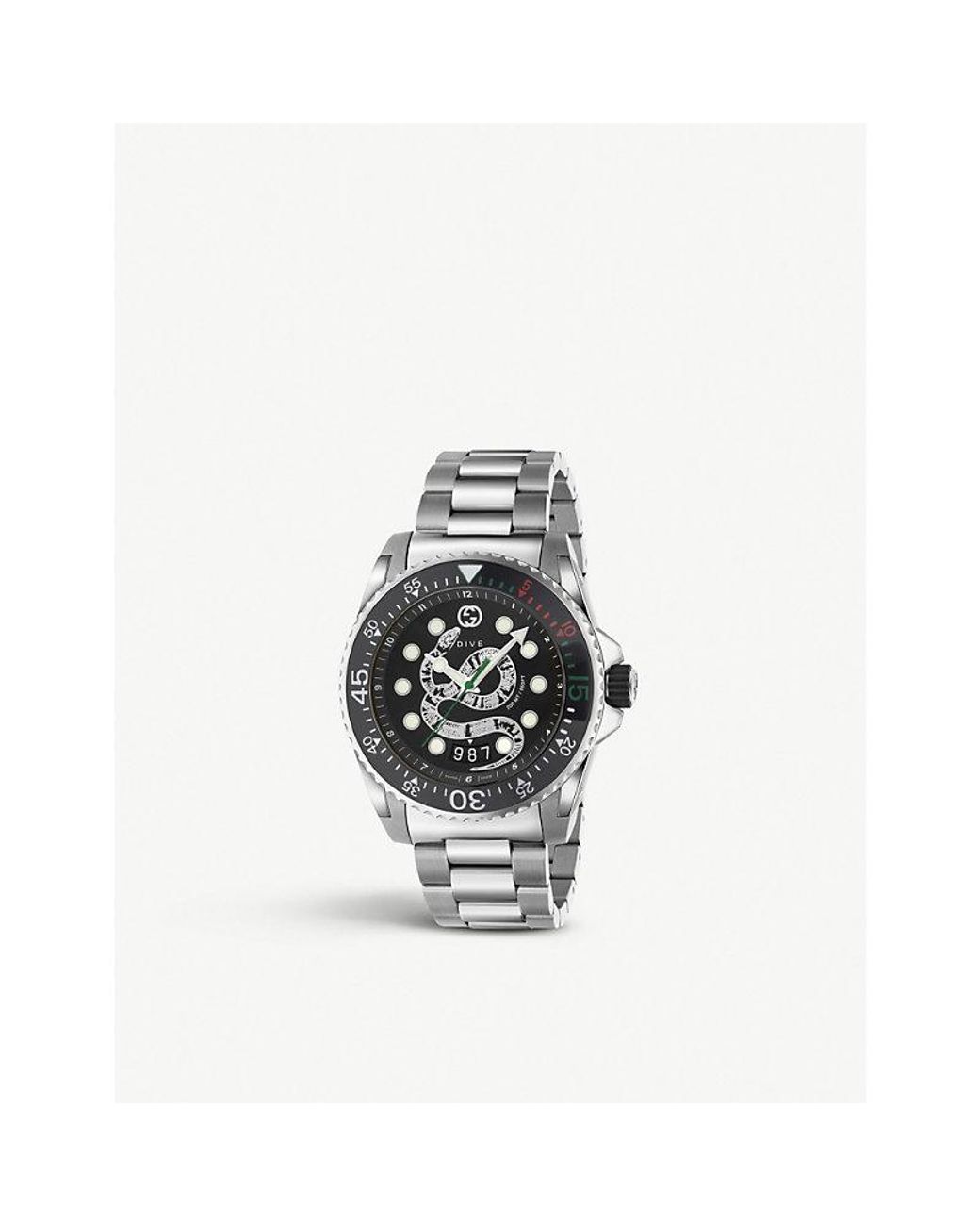 Gucci Ya136218 Dive And Stainless Steel Watch in Black for Men | Lyst