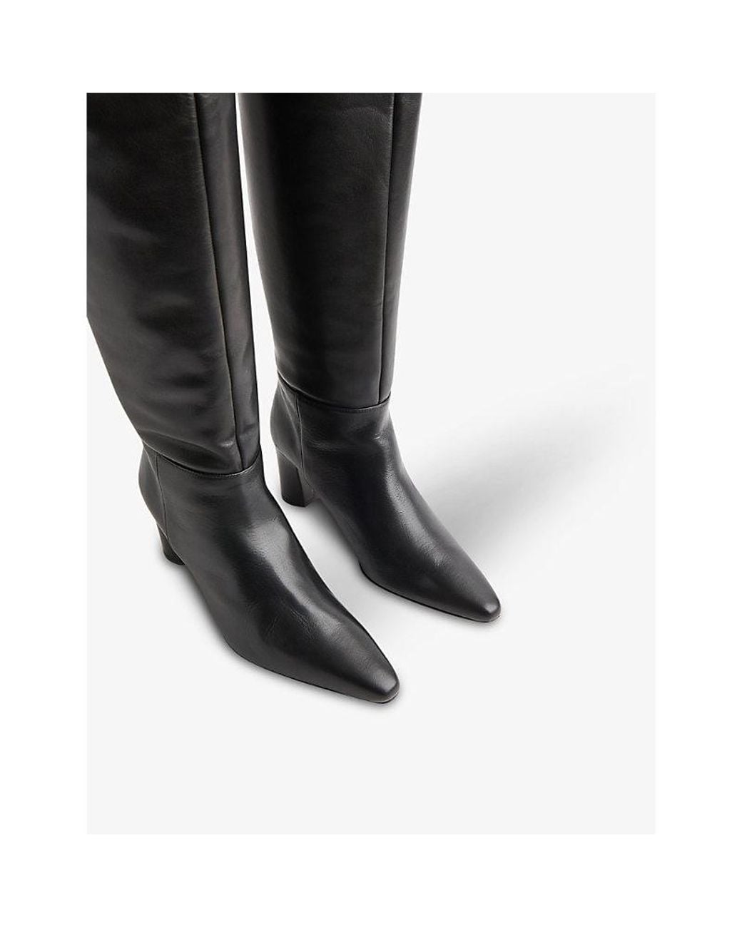 Whistles Black Inessa Heeled Leather Over-The-Knee Boots