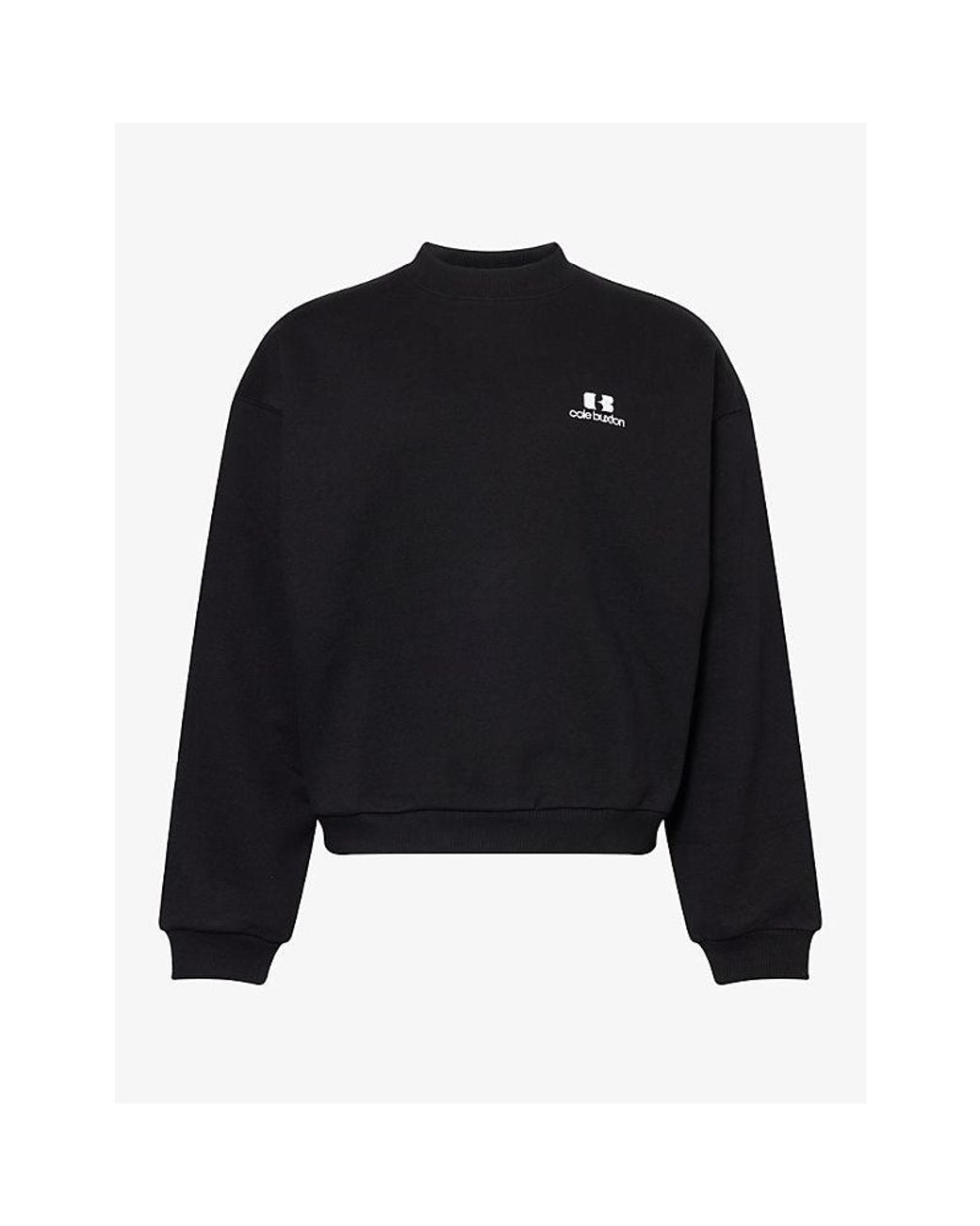 Cole Buxton Black Icon Logo Cotton-Jersey Sweatshirt for men