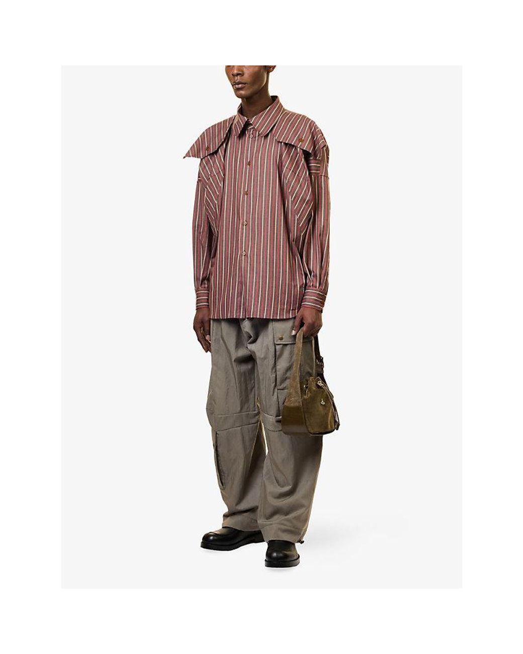 Vivienne Westwood Purple Broad Striped Cotton Shirt for men