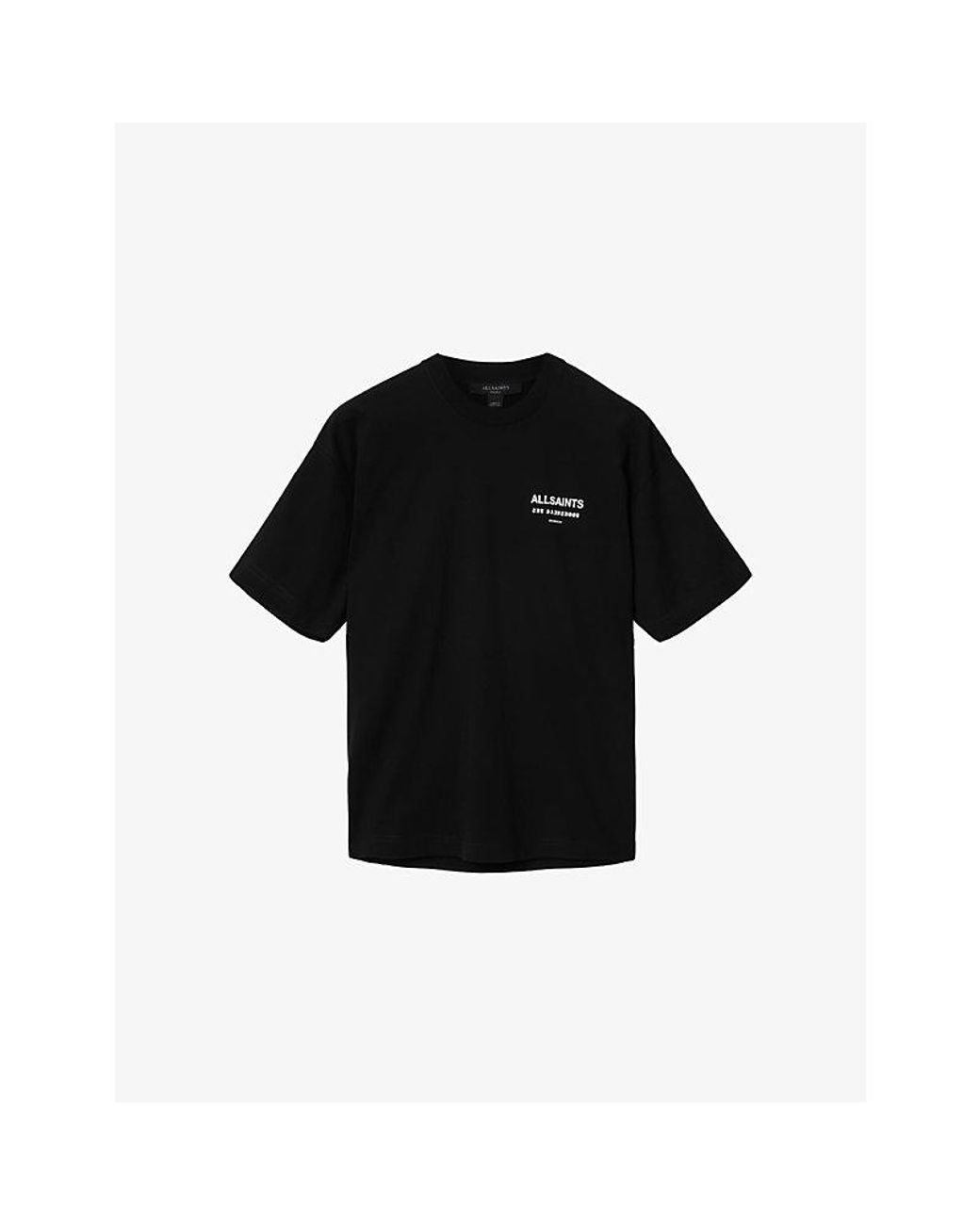 AllSaints Black Eliana Etta Graphic-Print Cotton T-Shirt