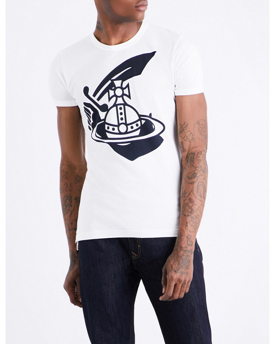 Vivienne Westwood Anglomania Arm And Sword Logo-print Cotton-jersey T ...