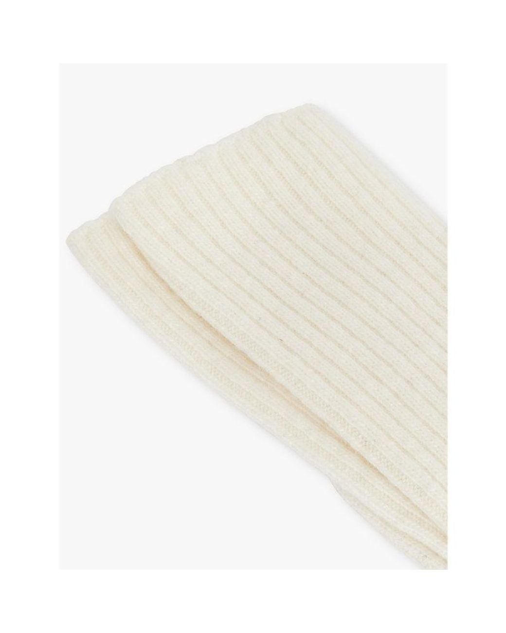 Falke White Cosy Wool Ribbed Knit Socks