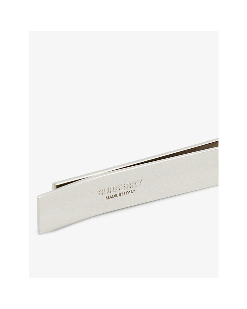 Burberry Logo-engraved Palladium-plated Brass Tie Bar in White for Men |  Lyst