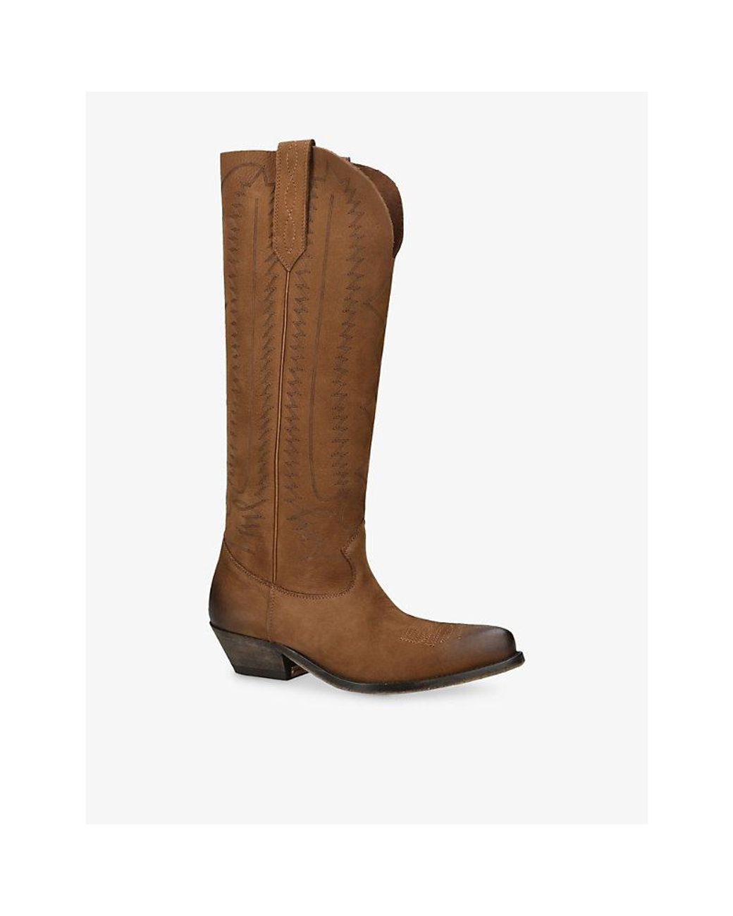 Golden Goose Deluxe Brand Brown Wish Star Leather Cowboy Boots