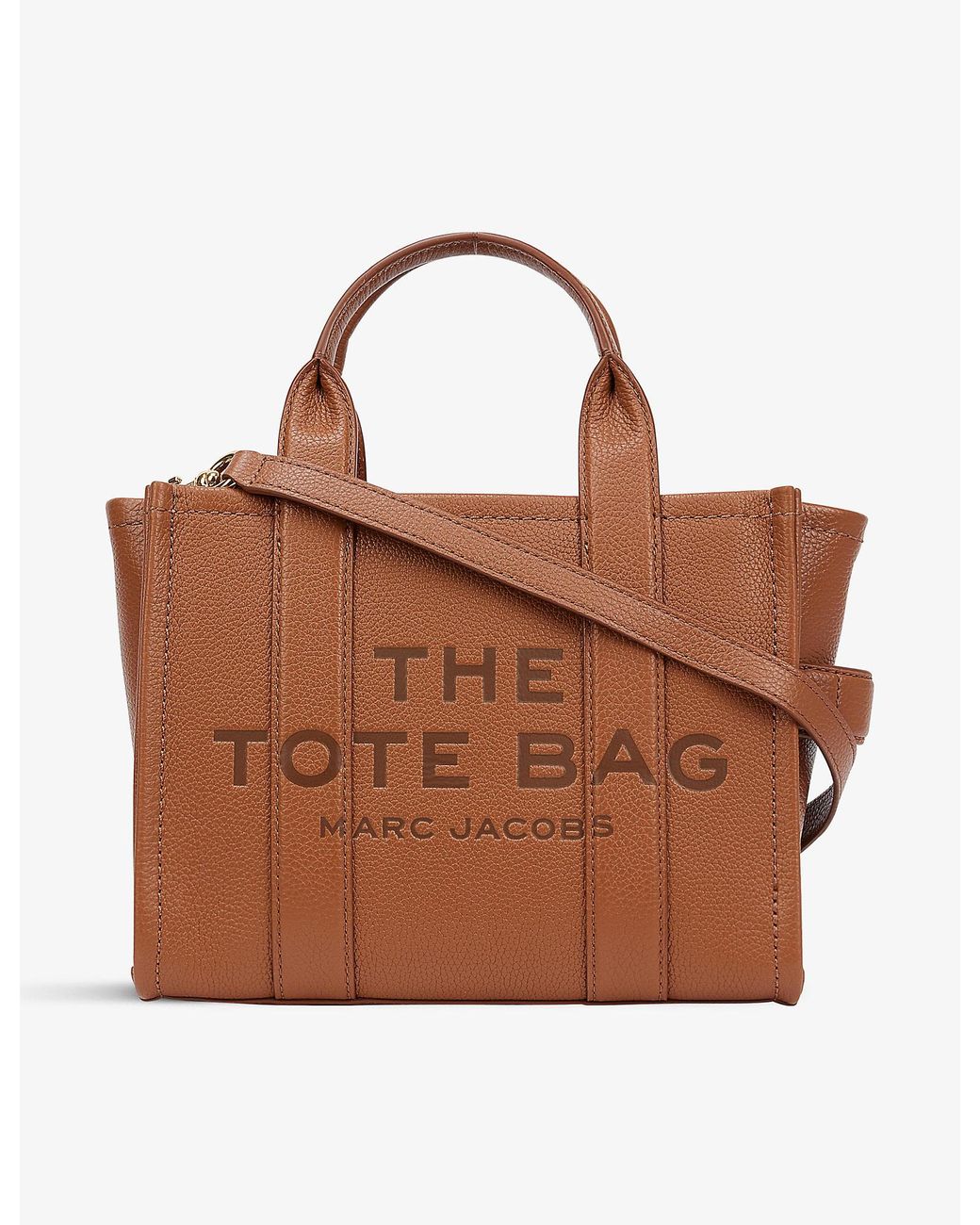 Marc Jacobs The Tote Mini Leather Tote Bag in Tan (Natural) | Lyst ...