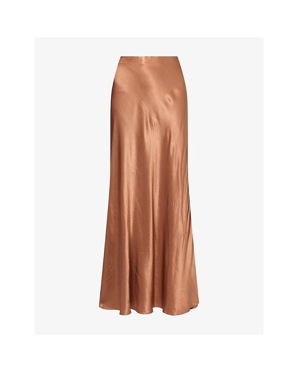 Rails Brown Romina Draped Satin Maxi Skirt