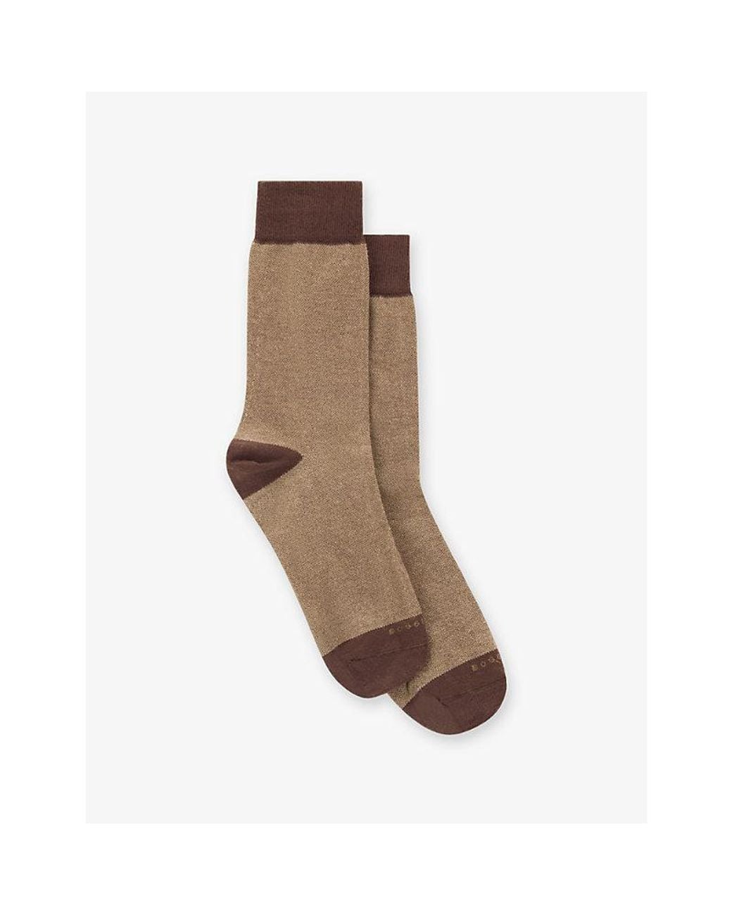 Boggi Brown Short Oxford Cotton-Blend Socks for men