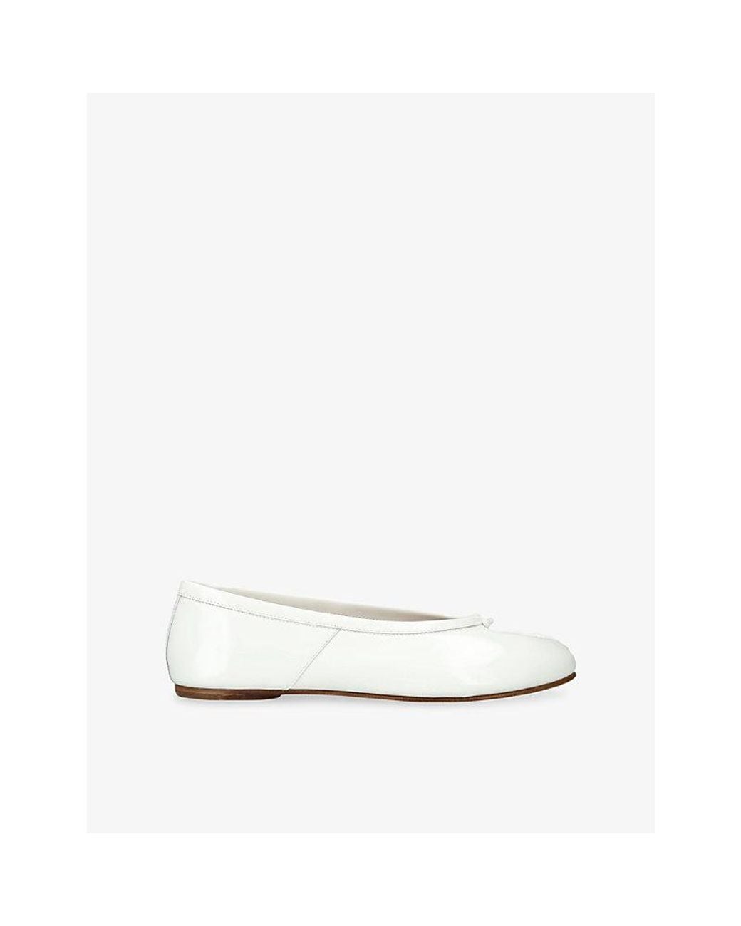 Maison Margiela White Tabi Ballerina Leather Ballet Flats