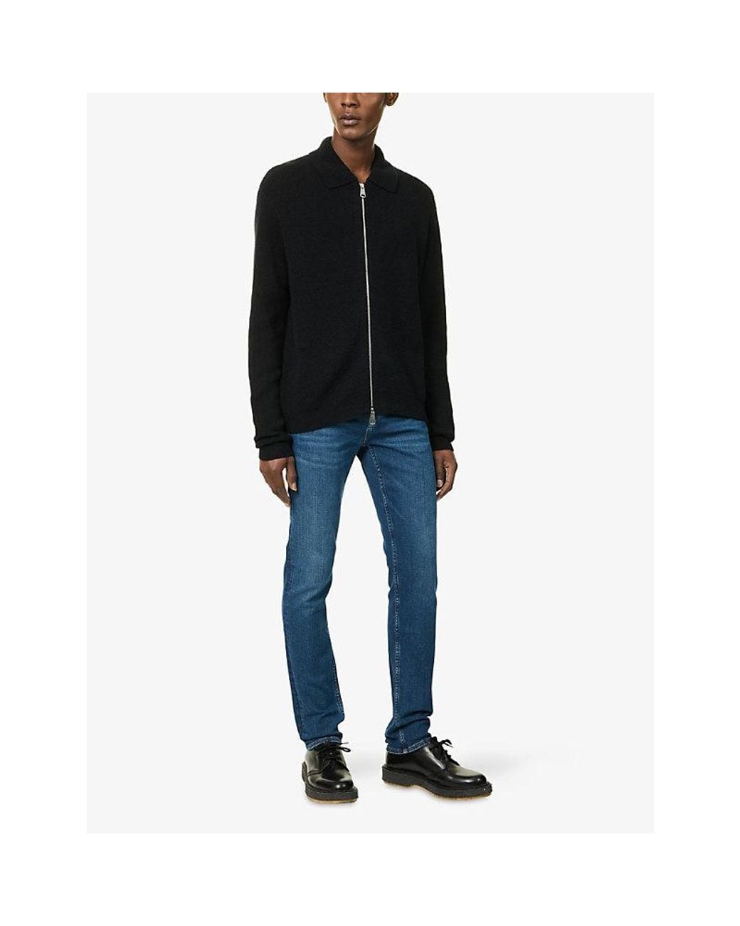 7 For All Mankind Blue Slim-Fit Skinny-Leg Denim Jeans for men