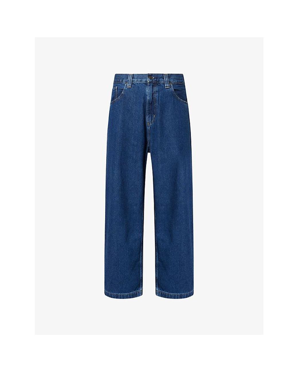Carhartt Blue Brandon Wide-Leg Relaxed-Fit Denim Jeans for men