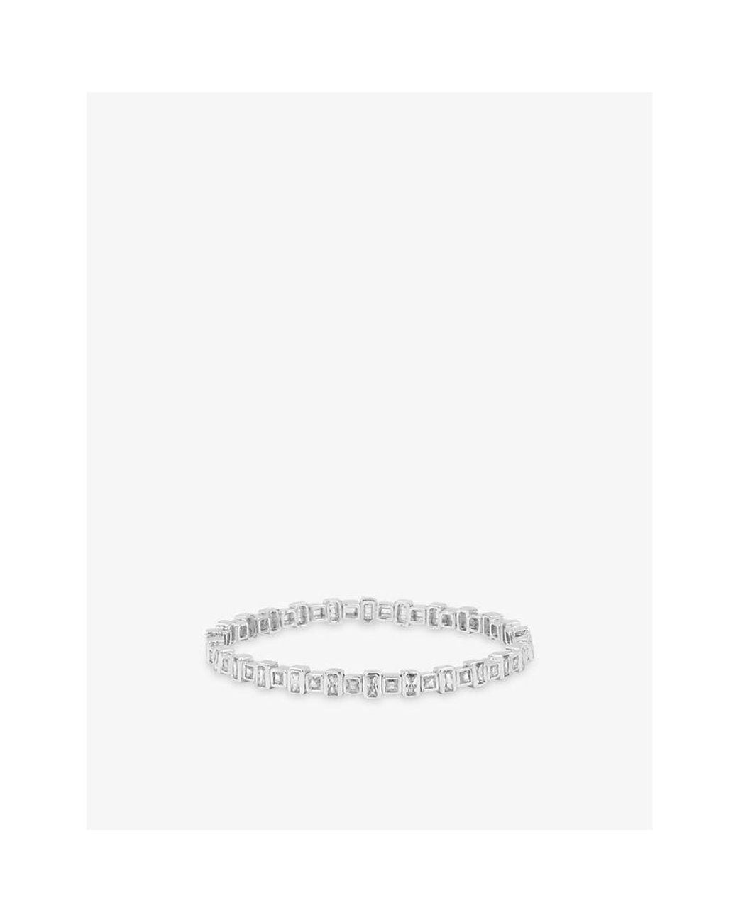 Lisa Gozlan White The Duo Flex Sterling-Plated Brass And Cubic Zirconia Tennis Bracelet
