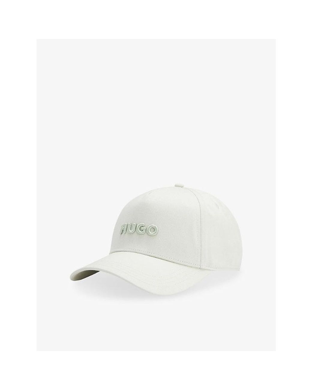 HUGO White Logo-Embellished Cotton-Twill Baseball Cap for men