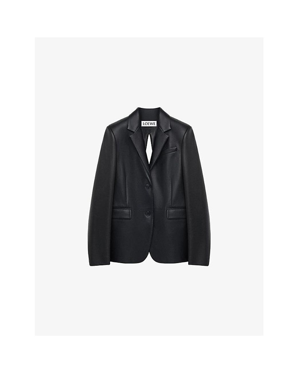 Loewe Black Tailored Split-Back Leather Blazer