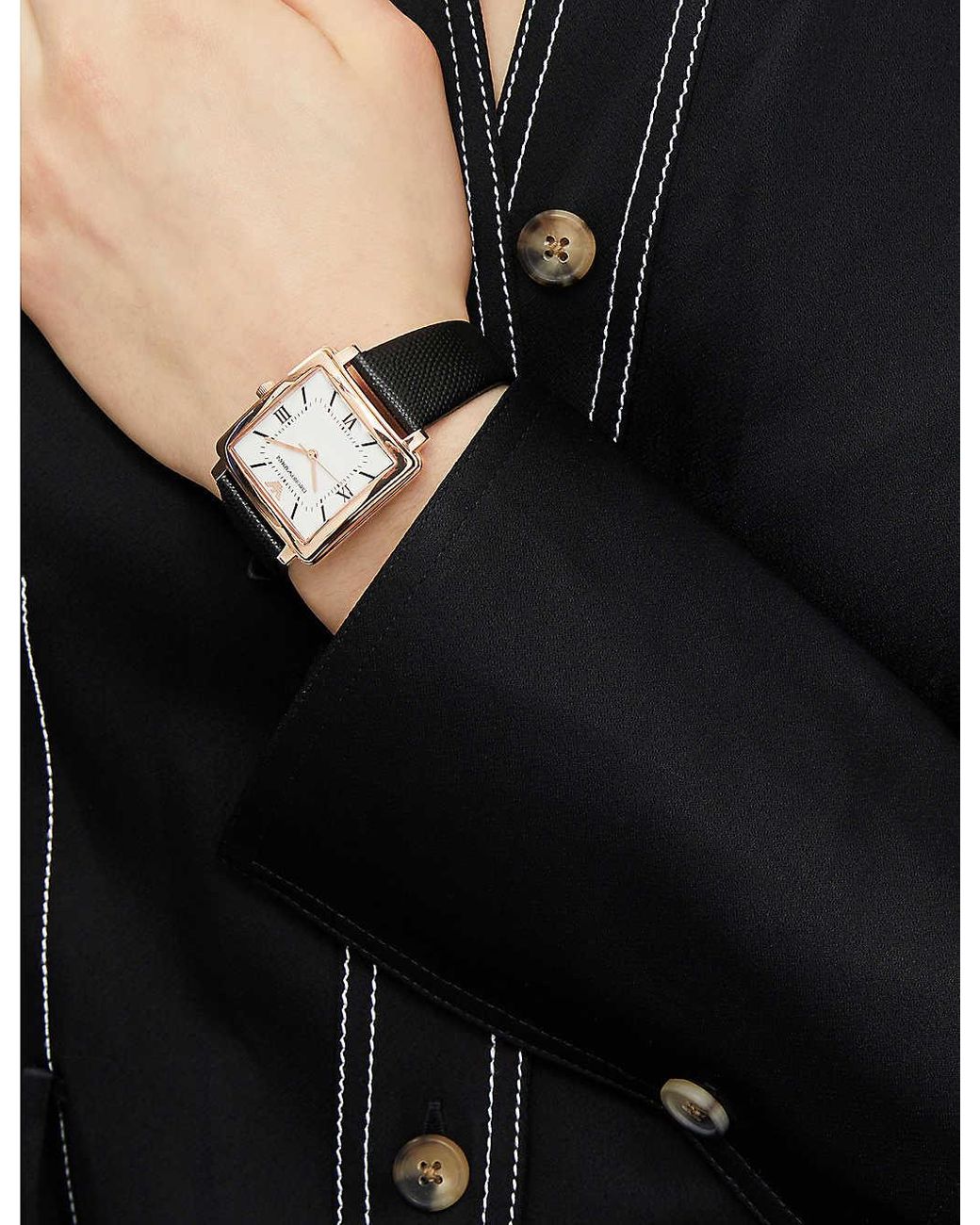 Emporio Armani Ar11067 Stainless Steel Rose Gold plated Quartz Watch in Metallic Lyst