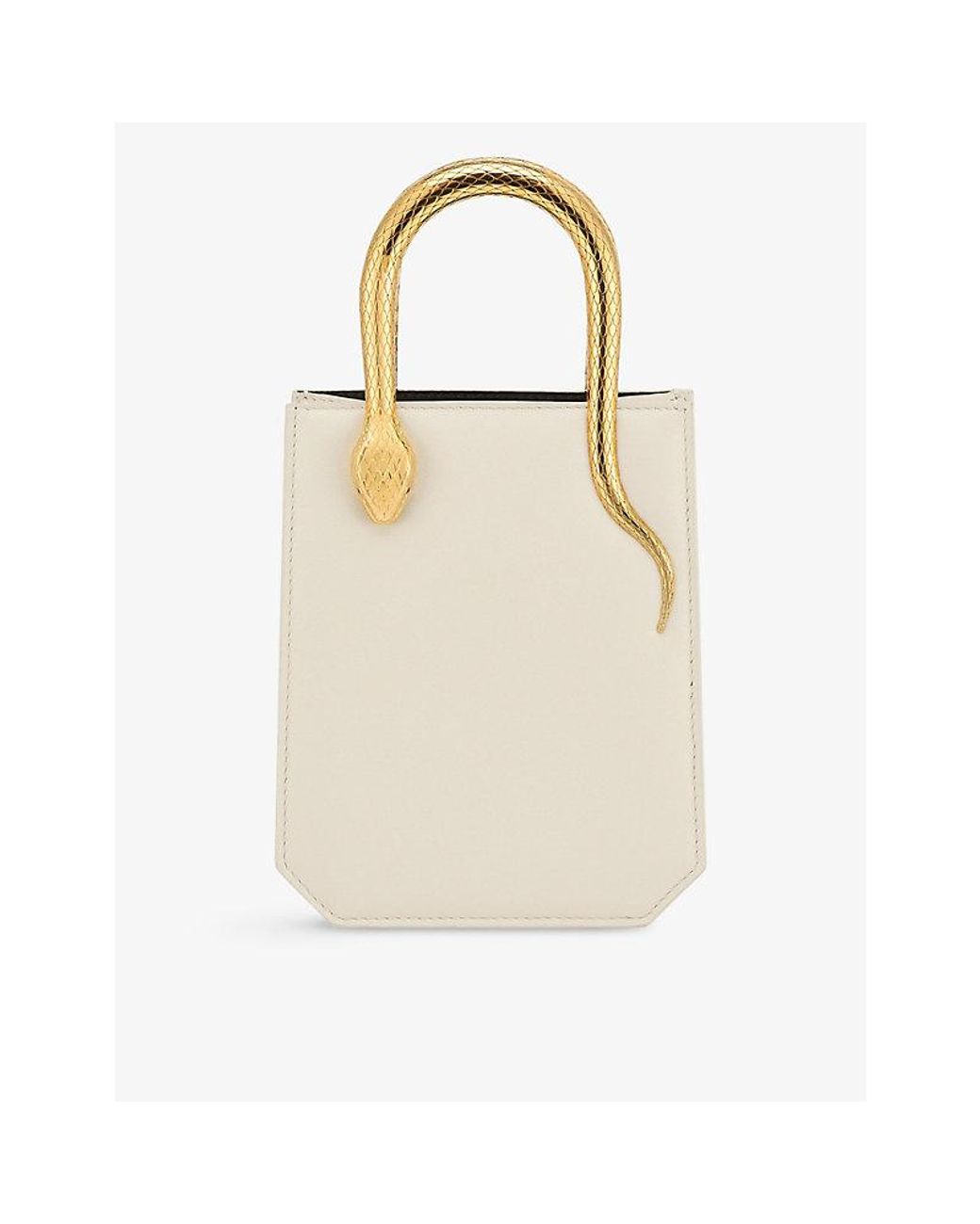 BVLGARI White Serpenti Mary Katrantzou Leather Tote Bag