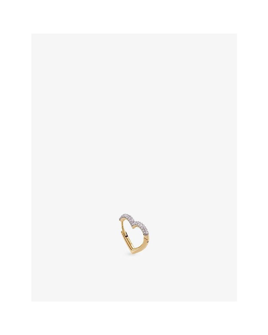 Kismet by Milka White Sweetheart 0.15Ct Diamond Hoop Earring
