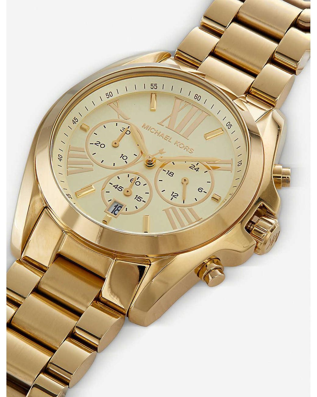 Michael Kors Mk5605 Bradshaw Gold-plated Watch in Black | Lyst